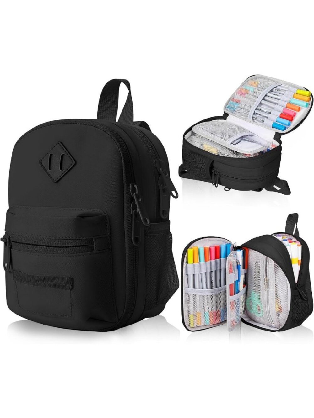 Large Capacity Pencil Case & Mini Backpack Organizer for Students & Teens